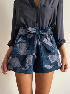 Pantaloncino jacquard blu