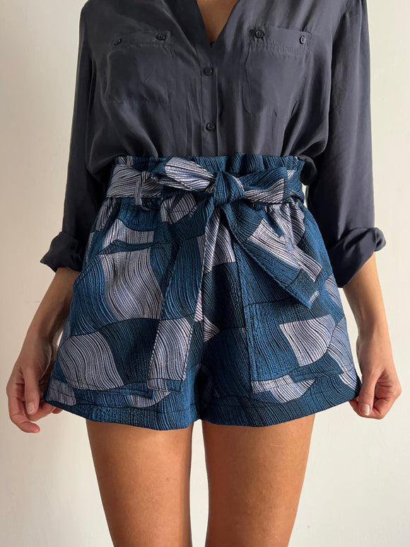 Pantaloncino jacquard blu
