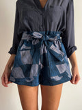 Pantaloncino jacquard blu