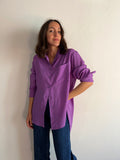 Camicia sartoriale pura seta violetta