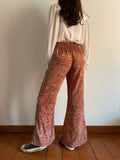 Pantalone indiano flare corallo