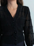 Cardigan nero luccicante