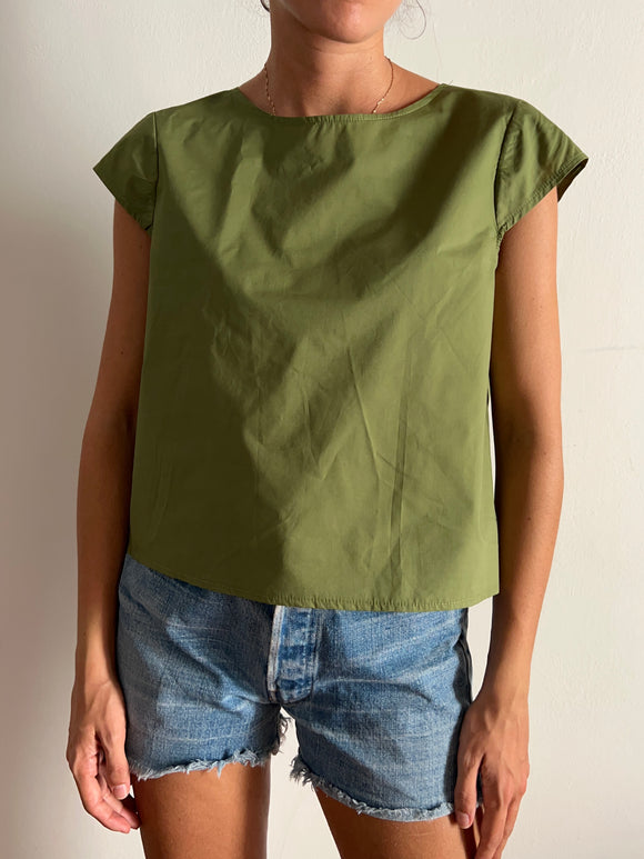 Maglietta di cotone verde oliva