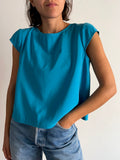 Maglietta cupro turchese