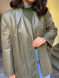 Giacca di pelle verde