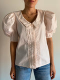 Camicia rosa con colletto e super maniche