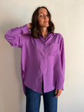 Camicia sartoriale pura seta violetta