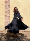 PRE ORDINE • Abito lungo con cintura crepe nero