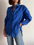 Camicia cupro bluette