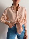 Camicia di seta rosa