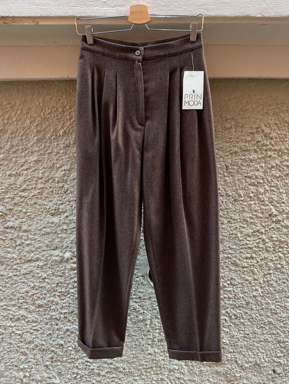 Pantaloni tripla pince marroni