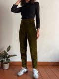 Pantalone velluto verde oliva