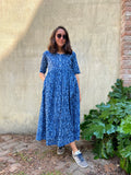 Abito in cotone stampato blu