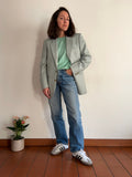 Blazer pied de poule verde acqua