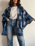 Kimono jacquard blu