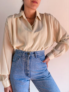 Camicia di seta panna
