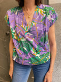 Camicia floreale incrociata