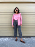 Cardigan rosa ricamato