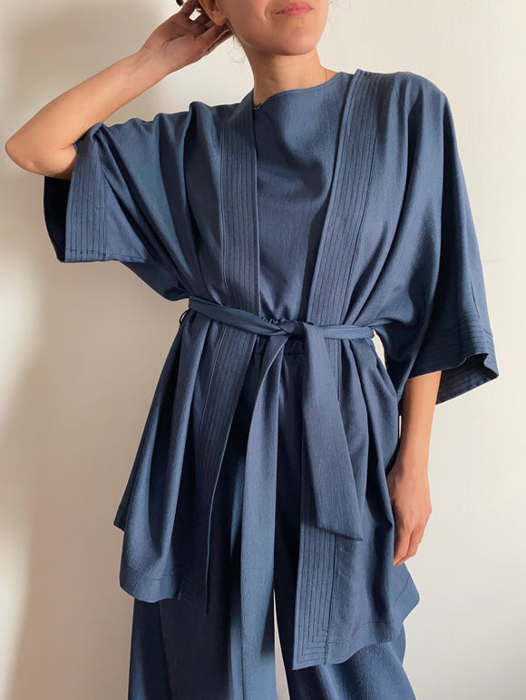 Kimono cupro denim