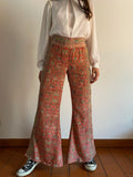 Pantalone indiano flare corallo