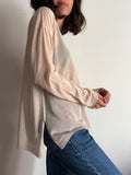 Maglione squadrato beige rosato