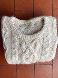 Maglione fatto a mano in lana grossa intrecciata XL
