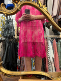 PRE ORDINE • Abito midi pizzo fuxia