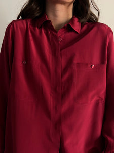 Camicia seta bordeaux