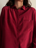 Camicia seta bordeaux