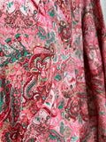 Abito indiano incrociato con maxi manica rosa 2