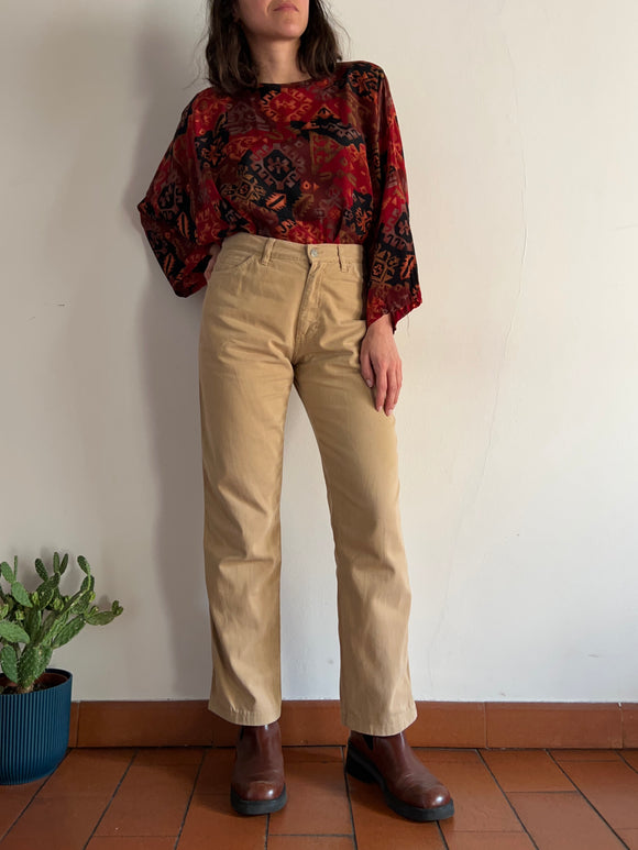 Pantalone di cotone beige