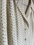 Camicia di seta panna mini fantasia