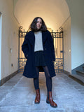 Cappotto scampanato blu