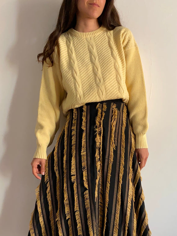 Maglione intrecciato giallino