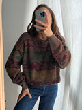 Maglione aztec marrone