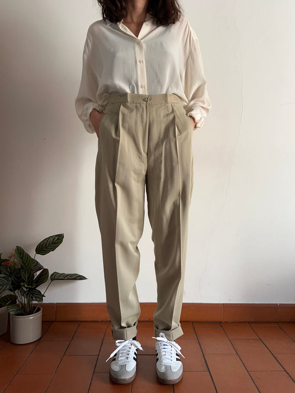 Pantalone con pince beige • M/L