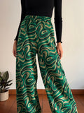 PRE ORDINE • Panta palazzo stile Missoni verde