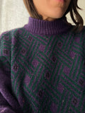 Maglione viola e verde