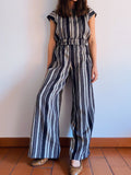 Pantaloni di lino a righe