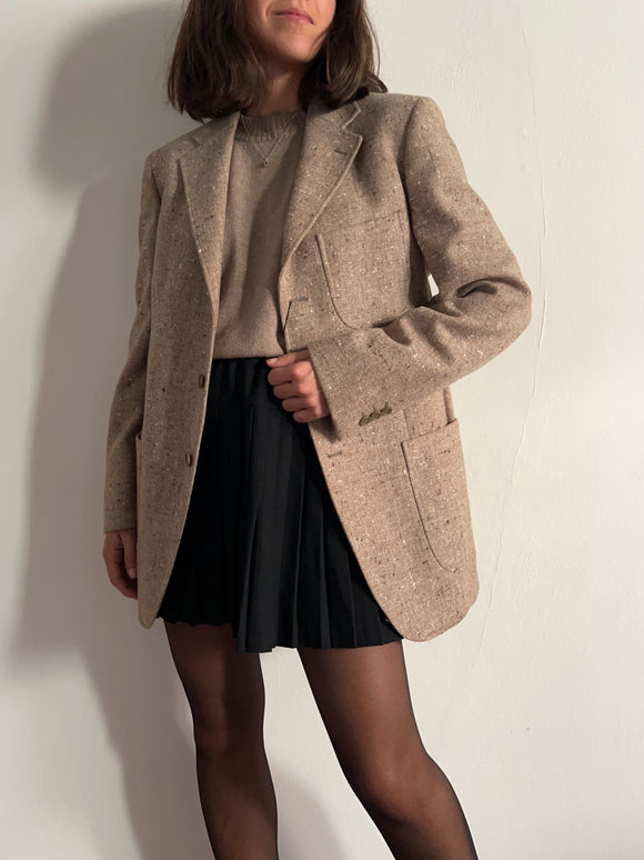 Blazer maschile tweed beige