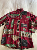Camicia bordeaux a fantasia