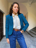 Blazer pied de poule turchese