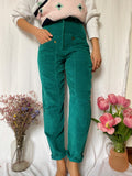 Pantaloni verde smeraldo