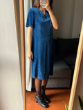 Abito di velluto blu