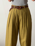 Pantaloni taglio maschile senape