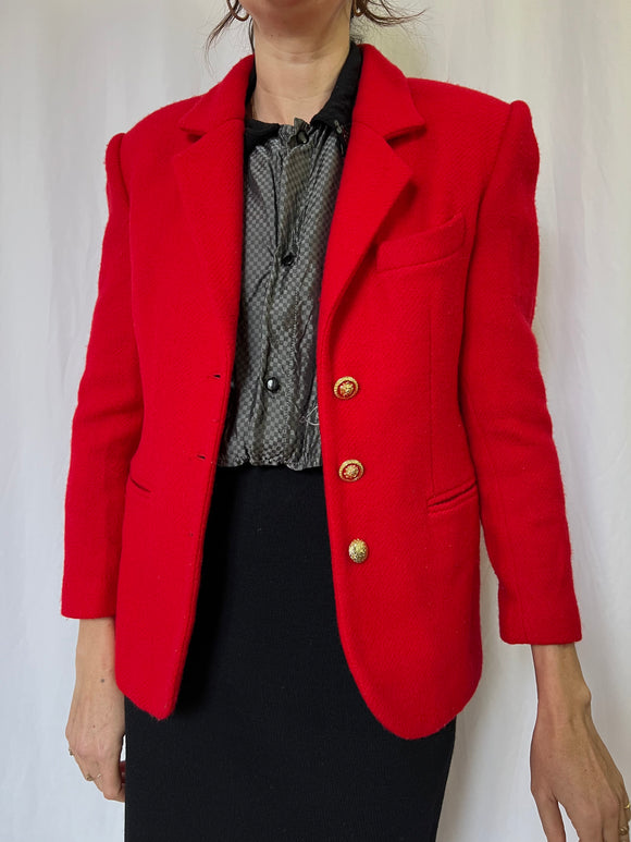 Blazer rosso bottoni oro