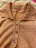 Maglione senape collo a polo