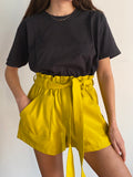 PRE ORDINE • Pantaloncino ecopelle giallo