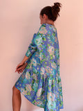 Abito azzurro fiorato