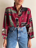 Camicia bordeaux a fantasia